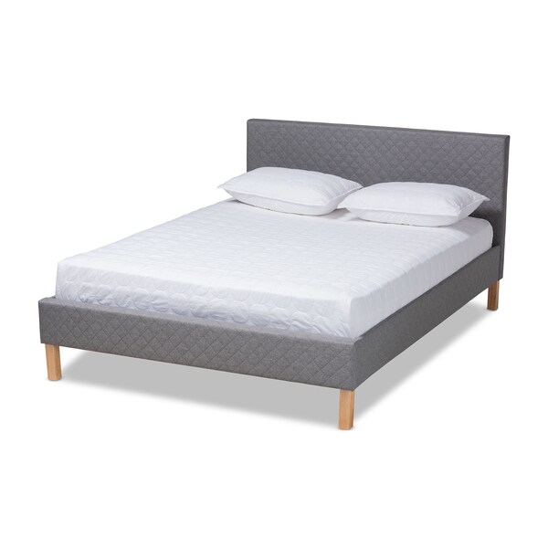 Baxton Studio Aneta Grey Upholstered King Size Platform Bed 156-9501 - main